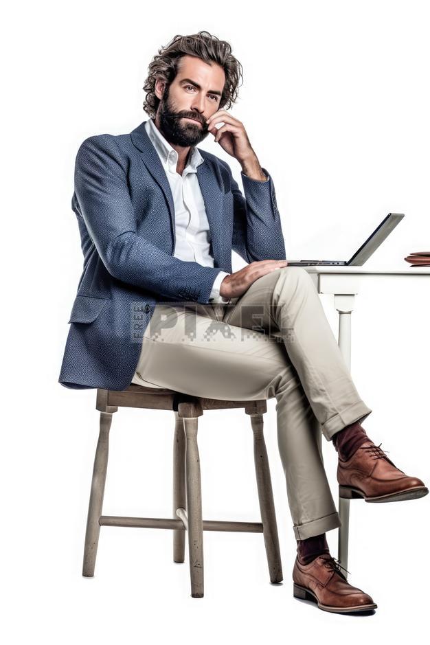 Free Photos - A Well-dressed Man In A Suit And Tie, Sitting In A Wooden  Chair With His Legs Crossed. He Appears To Be Deep In Thought Or  Contemplation, Possibly Tackling A