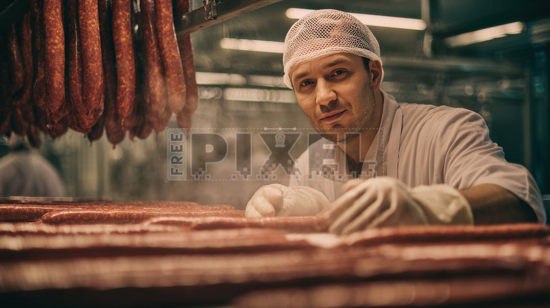 Free Photos - Man Working In A Sausage Factory | FreePixel.com