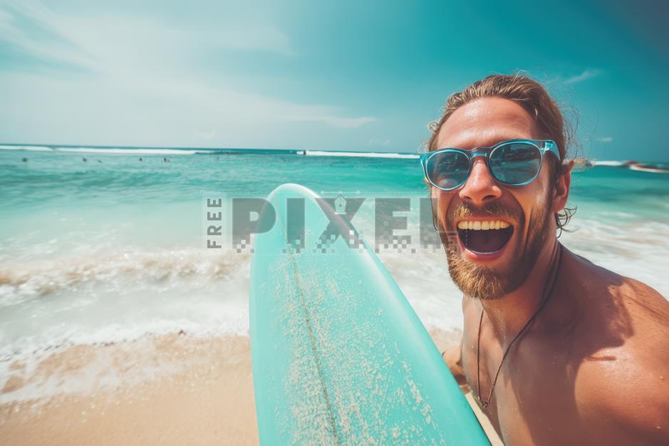 Free Photos - Happy Male Surfer Enjoying With Surfboard At Beach Photo ...