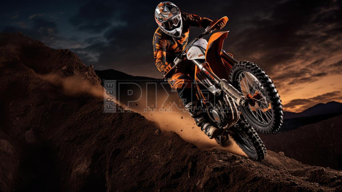 Free Photos - Dirt Bike Rider Tackling A Tough Terrain | FreePixel.com