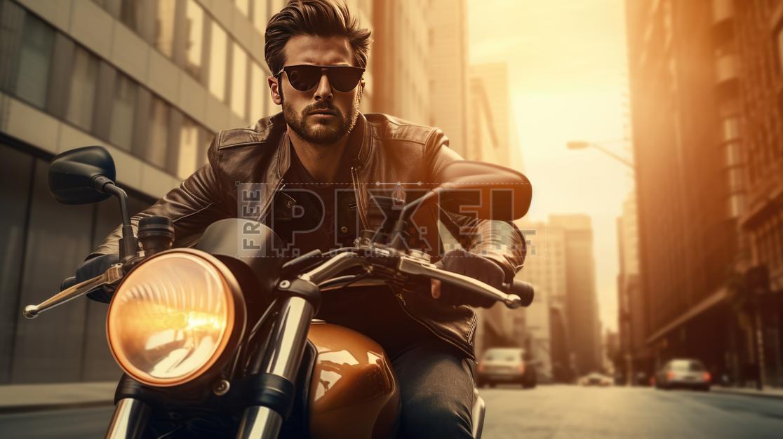 Free Photos - Stylish Man Riding A Motorcycle On A City Street ...