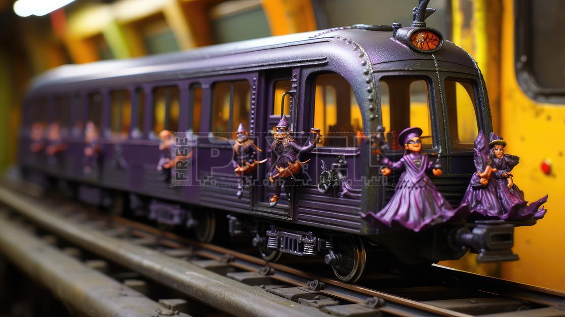 Free Photos - A Purple Train With Dancing Women Figurines | FreePixel.com