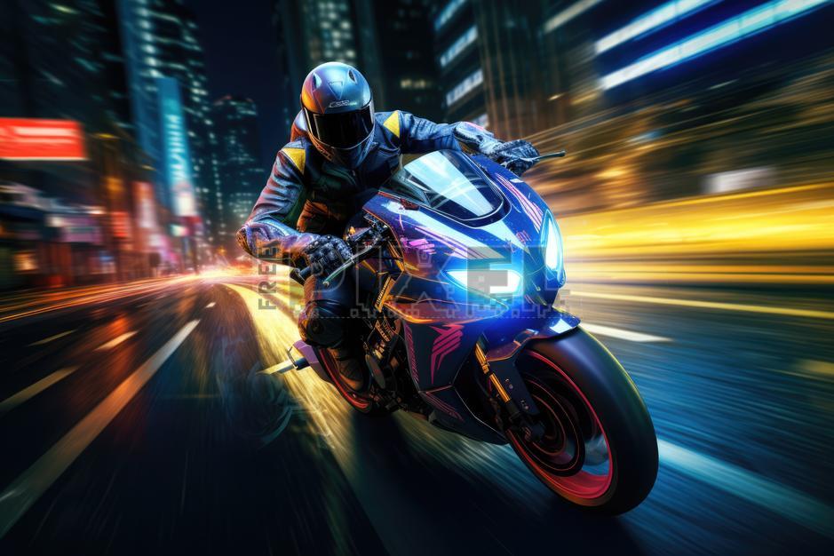 Free Photos - A Rider On A Sporty Motorcycle, Racing Through The City ...