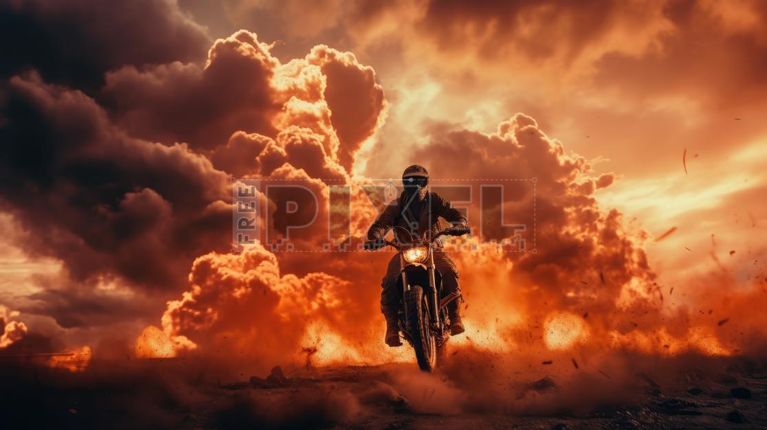 Free Photos - Dusty Motorcyclist Riding Through A Dirt Storm ...