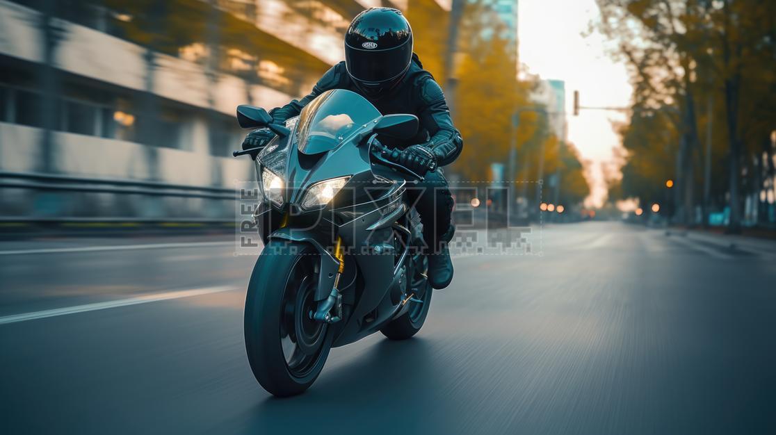 Free Photos - Motorcyclist Riding Down The Street | FreePixel.com