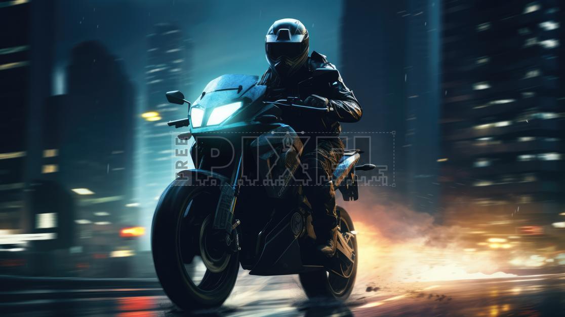 Free Photos - Dark Motorcycle Rider In The City At Night | FreePixel.com
