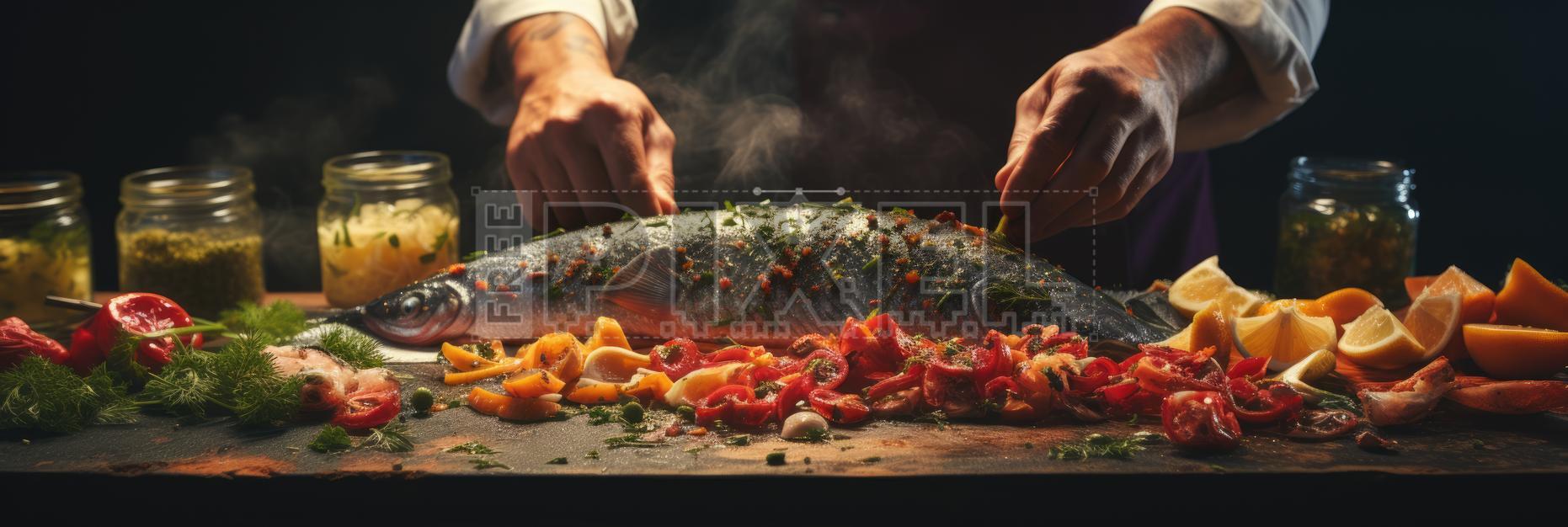 Free Photos - Gourmet Cooking With Seafood - Grilled Fish With Piquillo ...