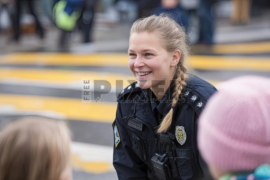 Free Photos - Police Officer Interacting With Children | FreePixel.com