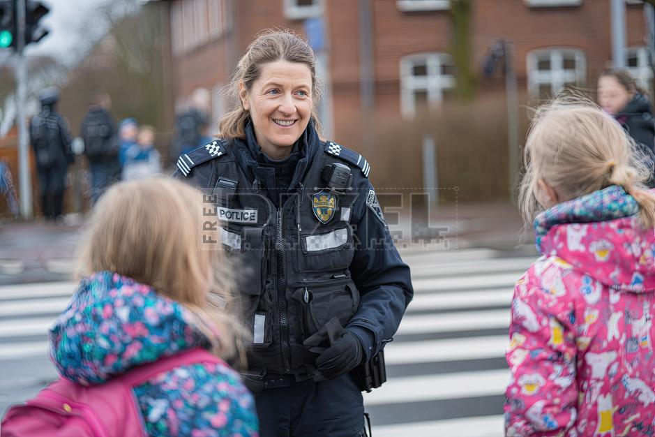 Free Photos - Police Officer Interacting With Children | FreePixel.com