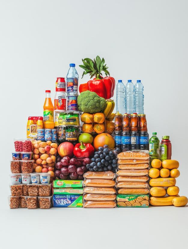Free Photos - Stacked Grocery Items Including Fresh Produce, Packaged ...