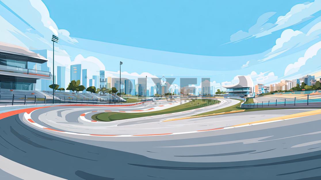 Race Track Cartoon Background