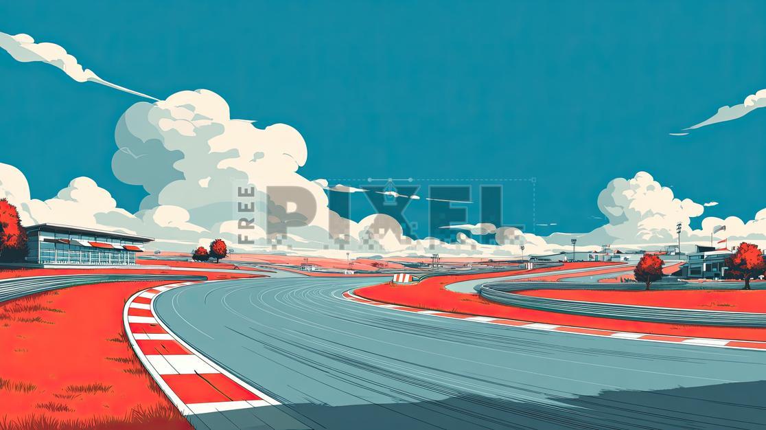 Race Track Cartoon Background