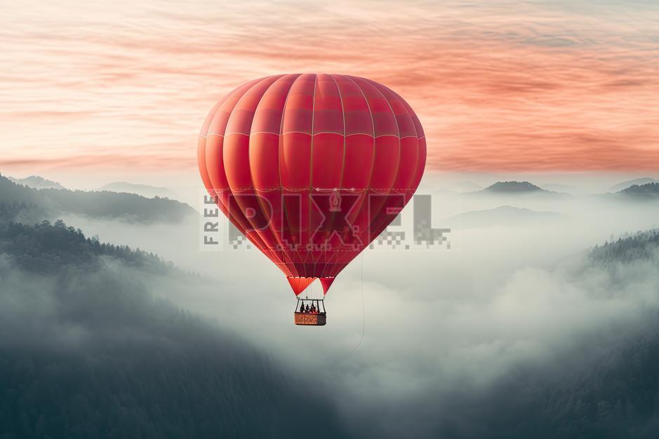 Free Photos - Flying Over The Clouds With A Red Hot Air Balloon ...