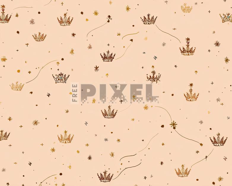Free Illustrations - Crown Pattern On Beige Background | FreePixel.com