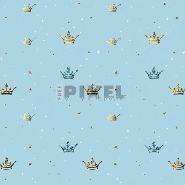 Free Illustrations - Crown Pattern On Light Blue Background | FreePixel.com