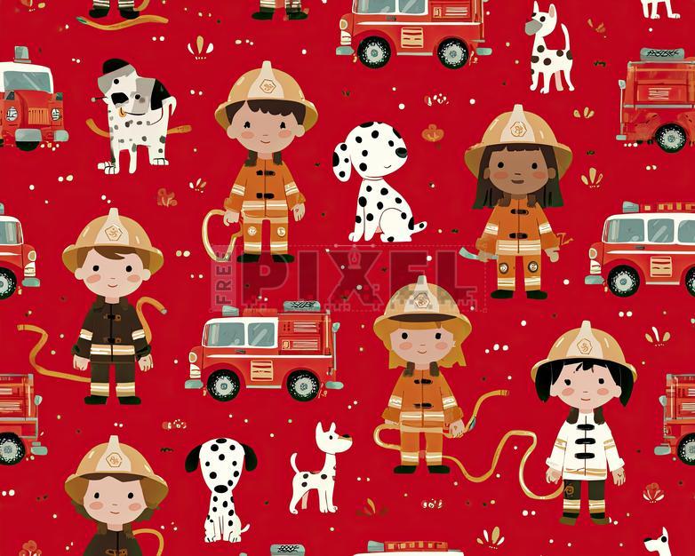 Firefighter Background Cartoon