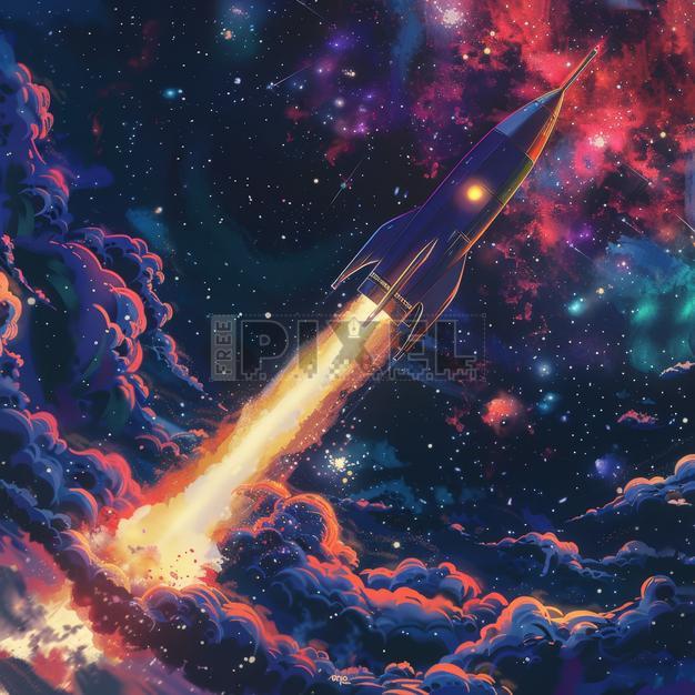 Free Photos - Illustration Of Rocket Ship In Space | FreePixel.com