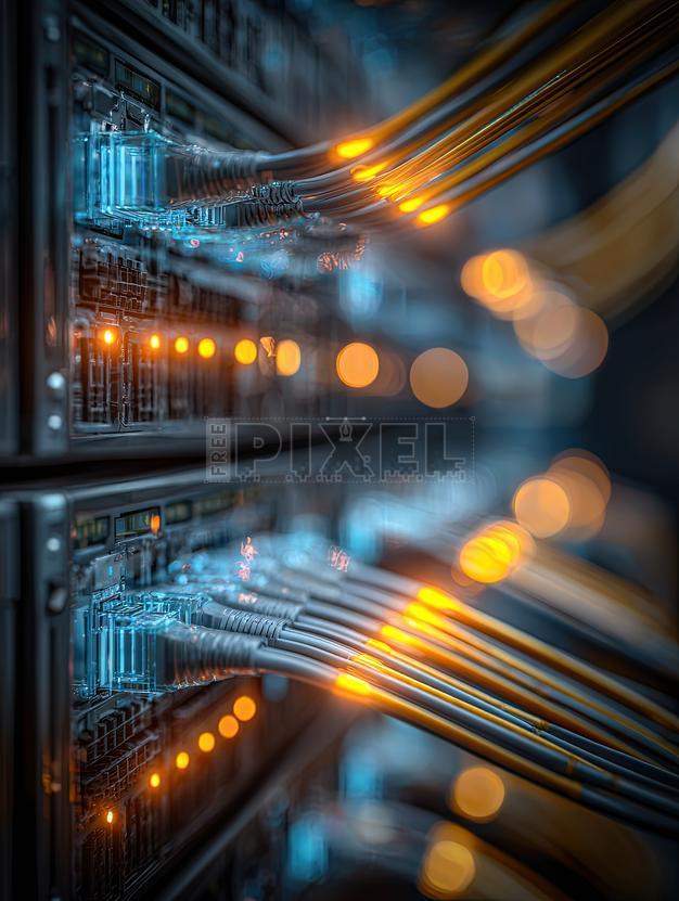 Free Photos - Server Rack With Fiber Optic Cables | FreePixel.com