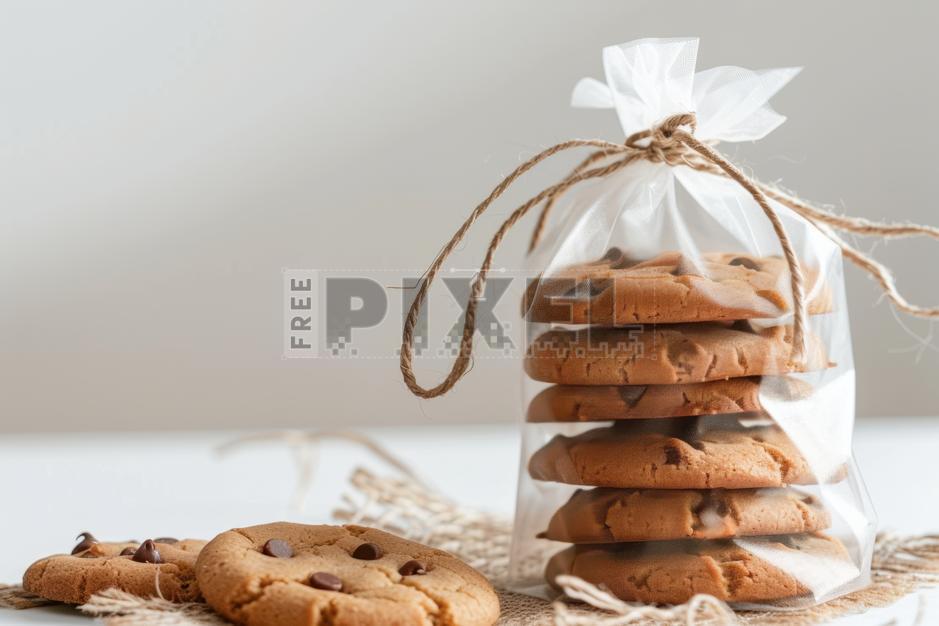 Free Photos - Freshly Baked Chocolate Chip Cookies In A Clear Bag ...
