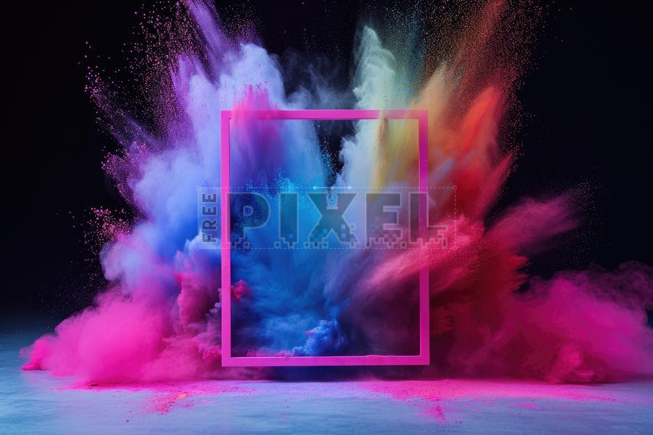 Free Photos - Pink And Blue Colored Explosion In Mid-air | FreePixel.com
