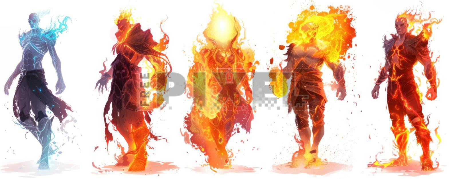 Fire Elemental Man Fire Demon, By Me, Digital Art, 2021 : R/Art