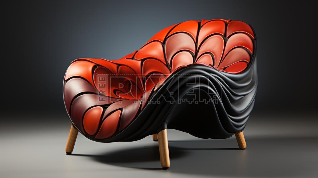 Free Photos - Modern Red Leather Chair With Unique Design | FreePixel.com