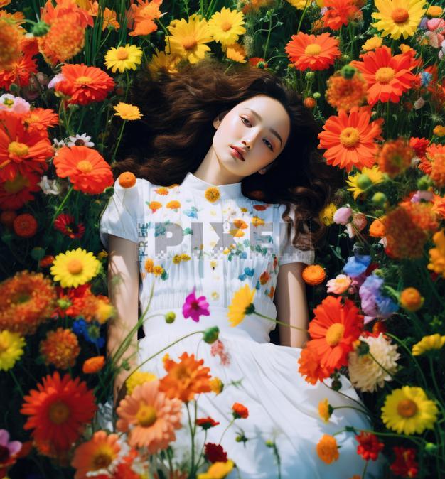 Free Photos - Beautiful Woman With Long Hair Lying In A Field Of ...
