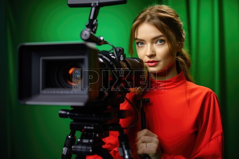 Free Photos - Beautiful Woman Operating A Video Camera | FreePixel.com