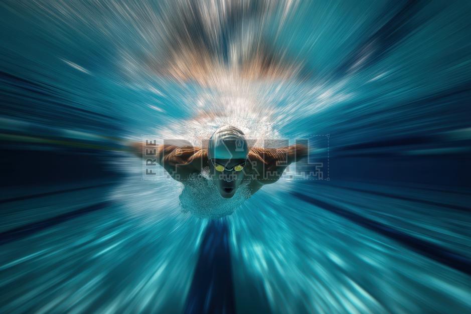 Free Photos - Male Swimmer Swimming In Motion At Pool For Competitive ...