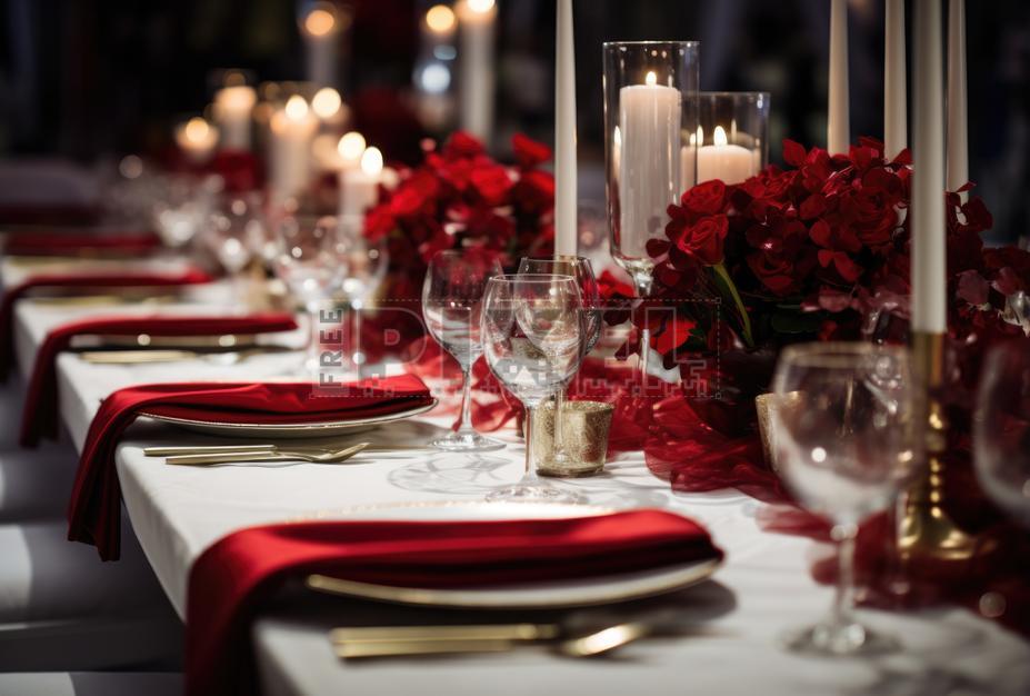 Free Photos - Romantic Dinner Setup With Red Roses And Candles ...
