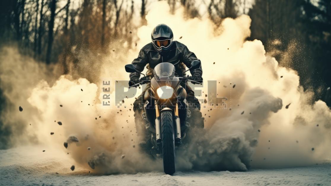 Free Photos - Man Riding A Motorcycle Through A Cloud Of Dust ...