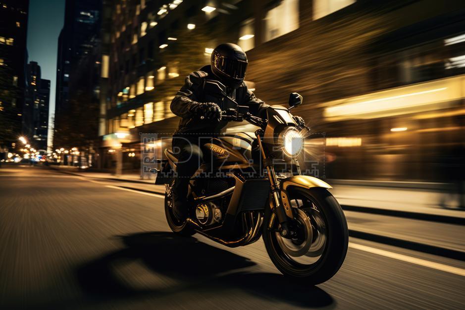 Free Photos - A Man Riding A Motorcycle On A City Street At Night ...