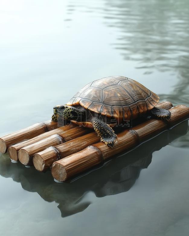 Free Photos - Turtle On Bamboo Raft. | FreePixel.com