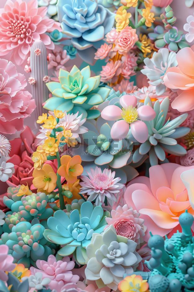 Free Photos - Pastel Succulents And Flowers | FreePixel.com