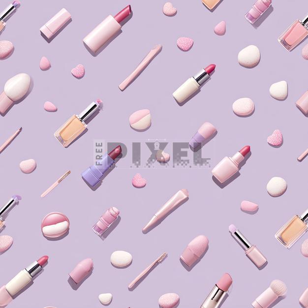 Free Illustrations - Makeup Products Seamless Pattern Background ...