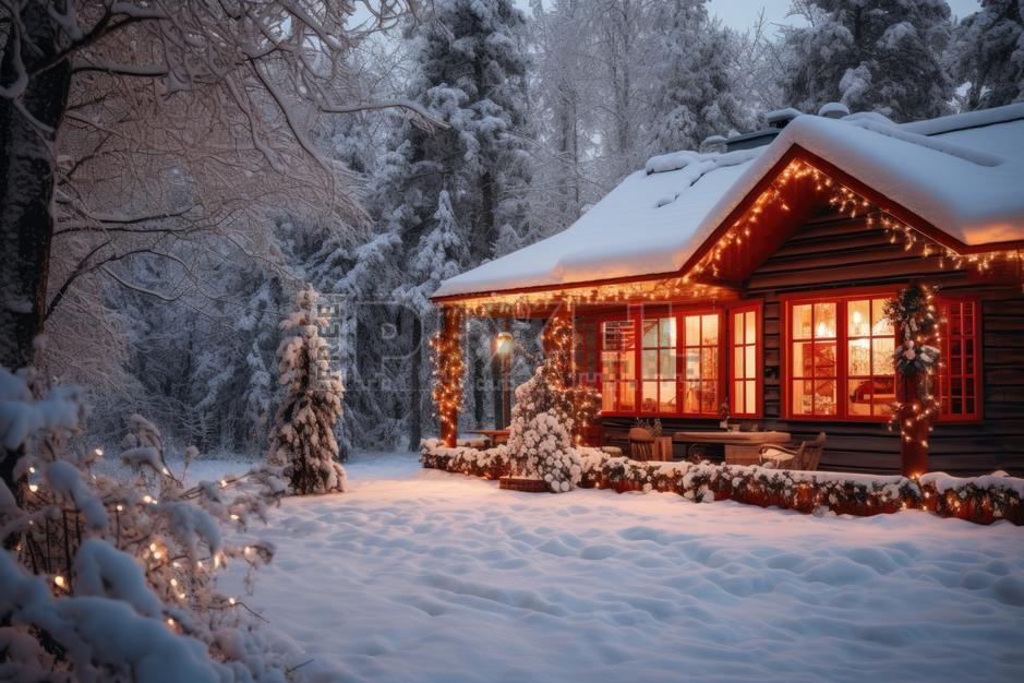 Free Photos - A Cozy Log Cabin Lit Up For Christmas In The Snow ...