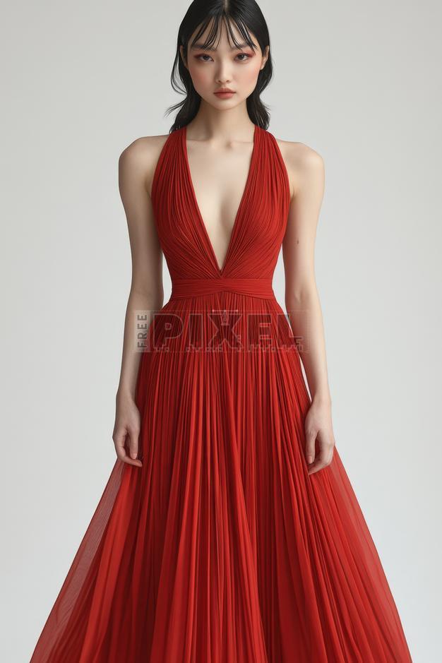 Free Photos - Asian Woman In Red Dress | FreePixel.com