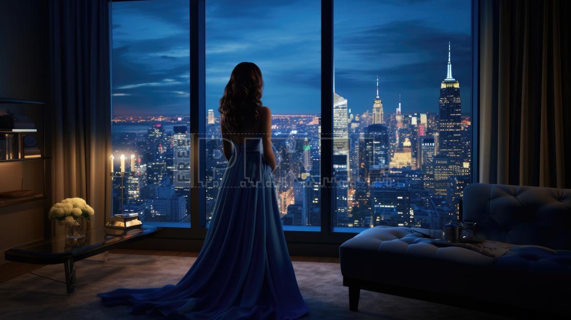 Free Photos - A Woman In A Blue Dress Overlooking The City From Her ...