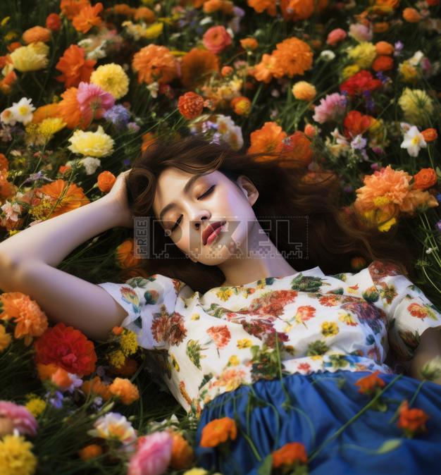 Free Photos - Beautiful Woman With Long Red Hair Lying In A Field Of ...