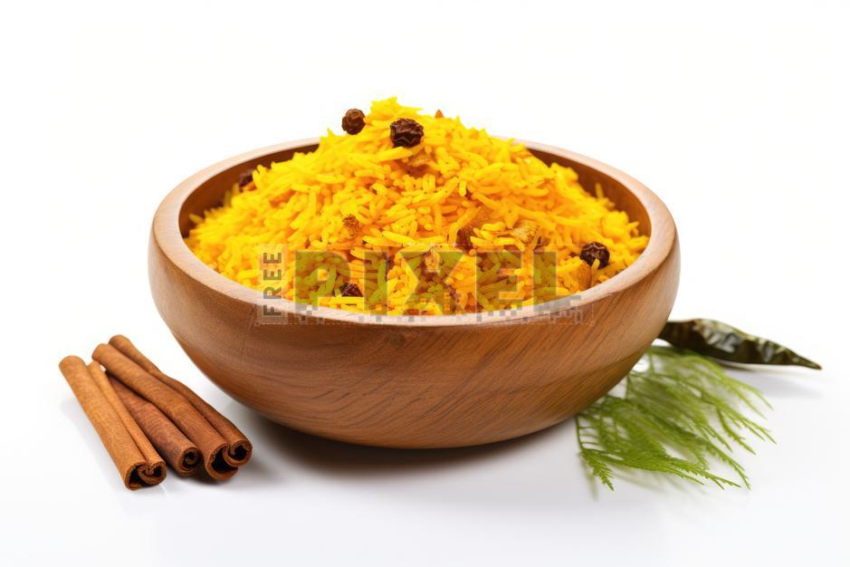 Free Photos - Golden Yellow Rice With Orange Components & Green Pecans ...
