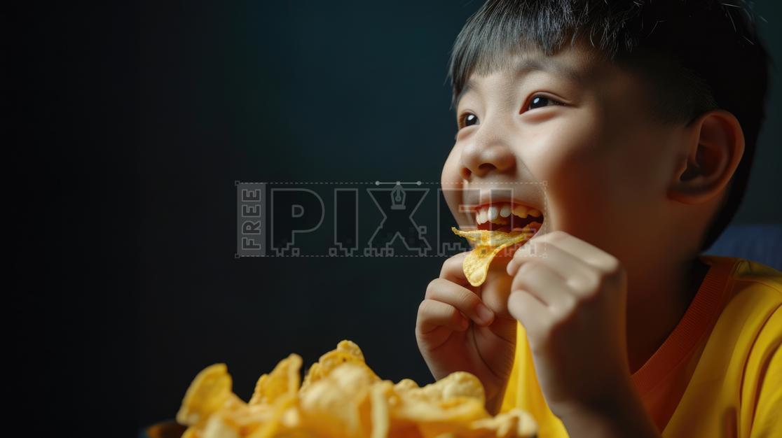 Free Photos - A Young Asian Boy Enjoying A Sizable Serving Of Potato ...