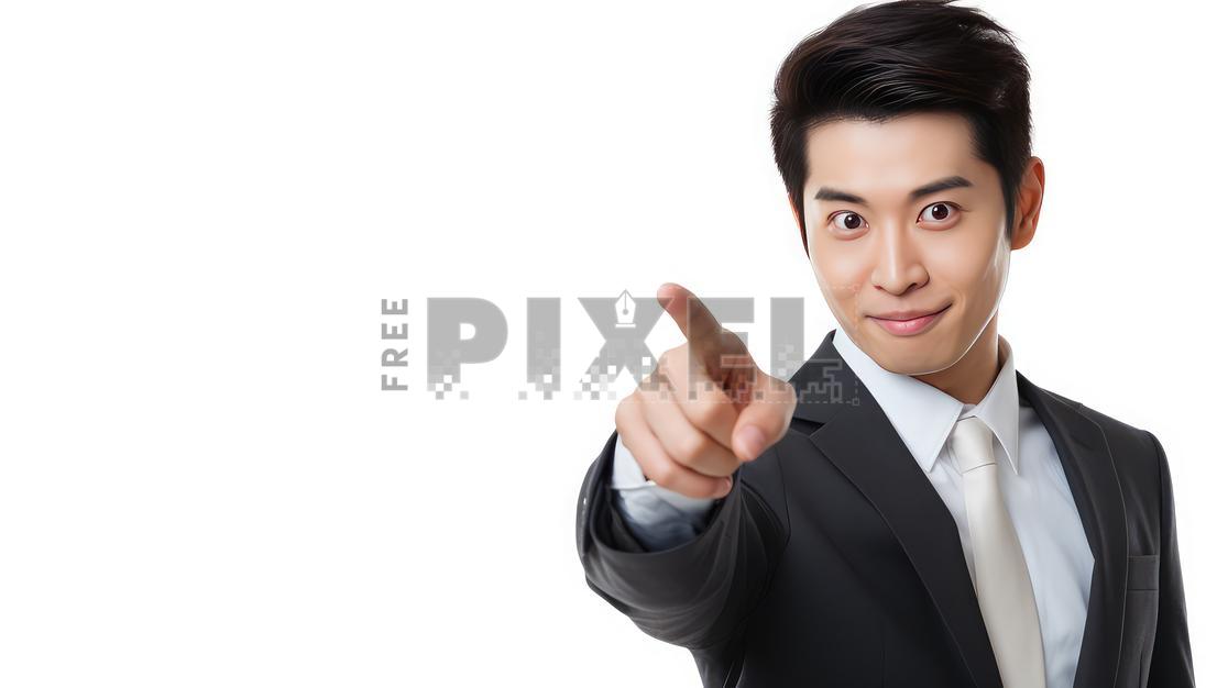Free Photos - Smiling Businessman Pointing Forward | FreePixel.com