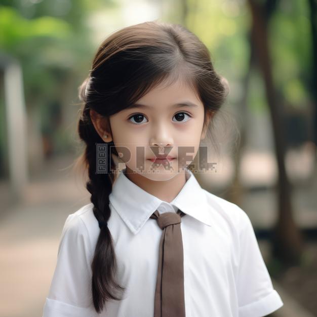 Free Photos - A Little Girl With Long Hair In A White Shirt And Tie ...