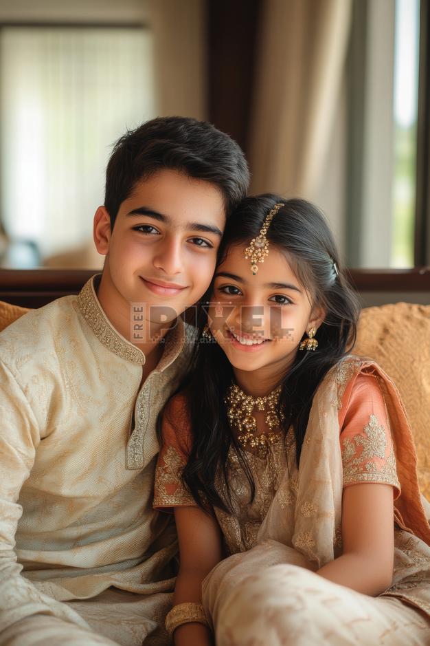 Indian Brother And Sister Photo Wallpaper
