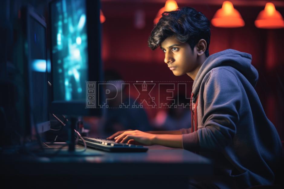 Free Photos - Young Man Focused On Computer Screen While Using His ...