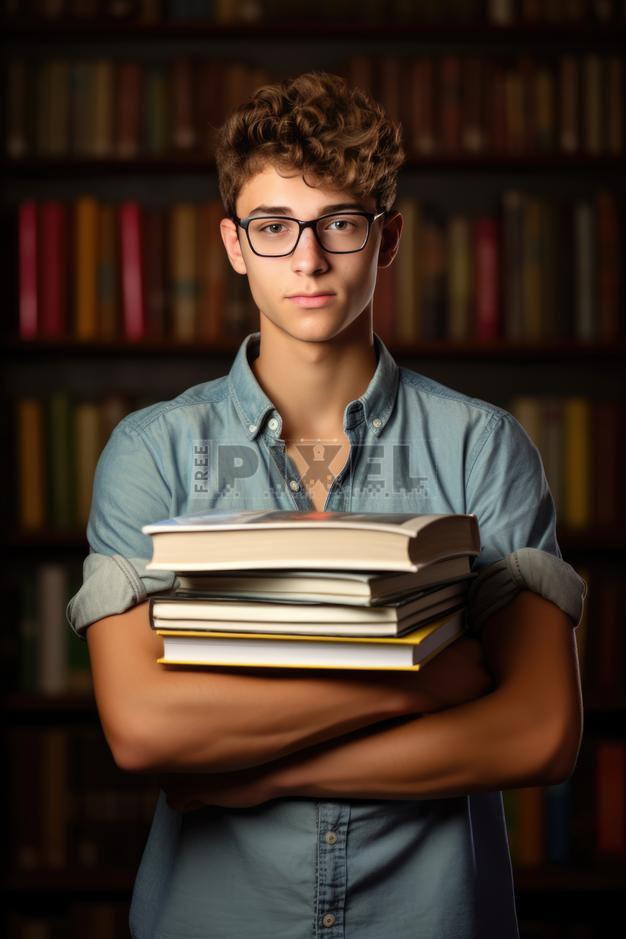 Free Photos - Intellectual Man Holding A Stack Of Books | FreePixel.com