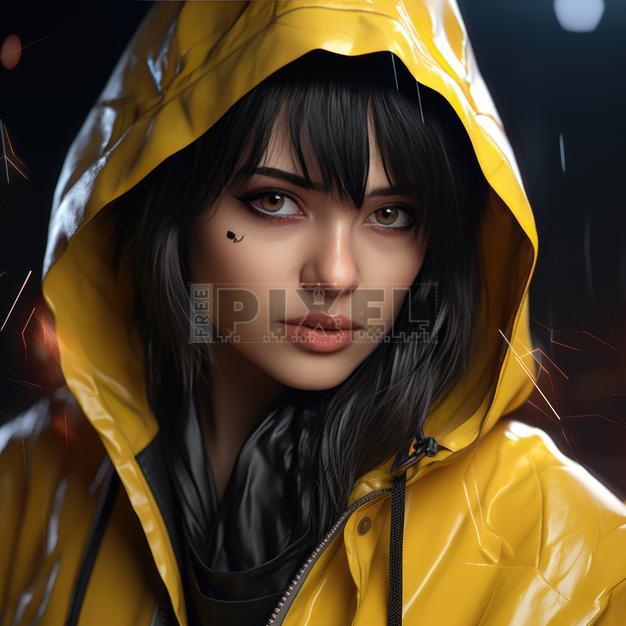 Free Photos - Inspiring Portrait Of A Young Woman In A Yellow Rain ...