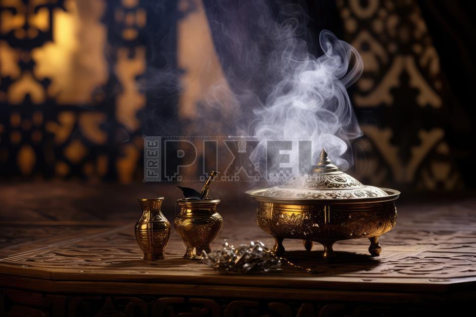 Free Photos - Arabic Coffee Ceremony With Steam Rising From The Spices ...