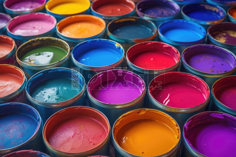 Free Photos - Multiple Color Paint Buckets Arranged Close Together ...
