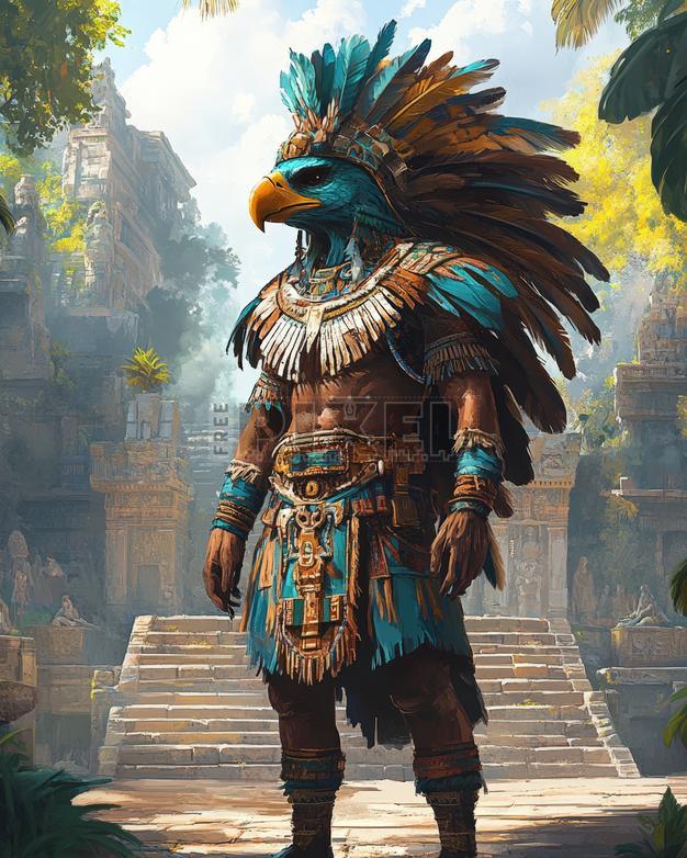 Free Photos - Aztec Eagle Warrior In Ancient Temple | FreePixel.com